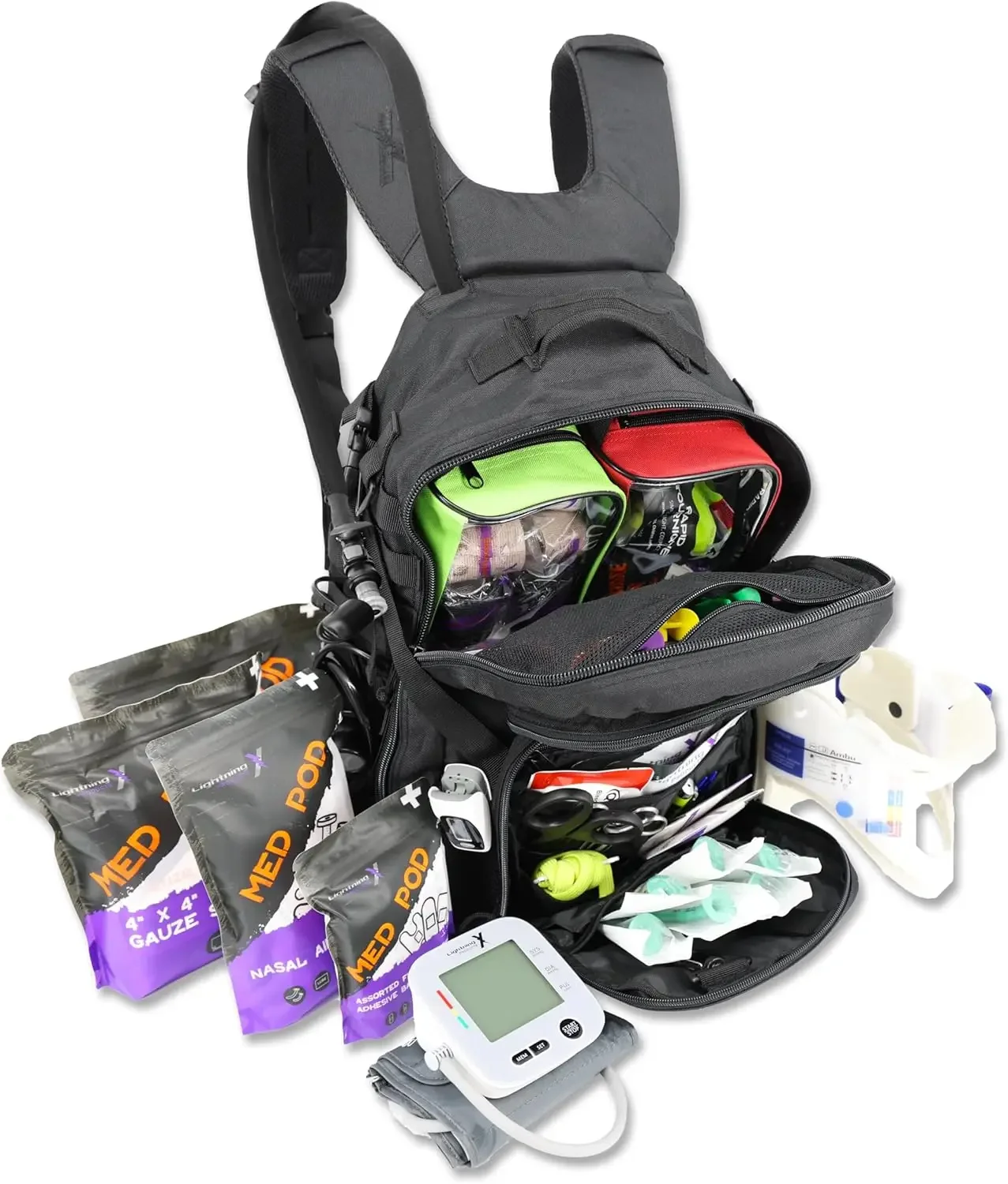 حقيبة الظهر الطبية TacMed First Responder Trauma المخزنة بالكامل EMT Kit | MB45-SKF | ث/المهنية #1