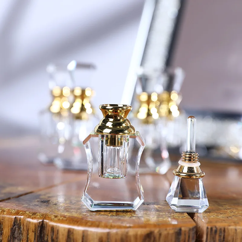 3ml Crystal Glass Oud Bottles Portable Travel Bottle Refillable Essential Oil Perfume Bottle Wedding Favors Home Decor