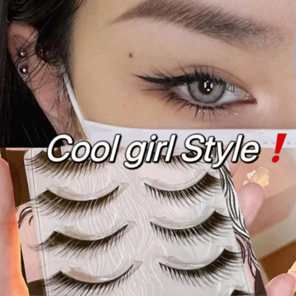 Natural Long Cat Eye Lashes Imperial Sister Style Winged Faux Mink Eyelashes End Eye Elongated Full Strip Lashes Women Girls