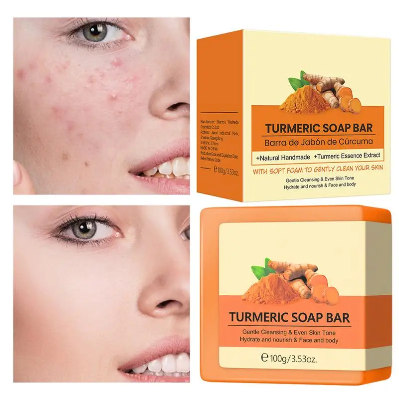 Turmeric Soap Essential Oil Whitening Soap face cleaner Anti Acne Whitening Skin Lightening Face Remove Pimples Dark Spots soap