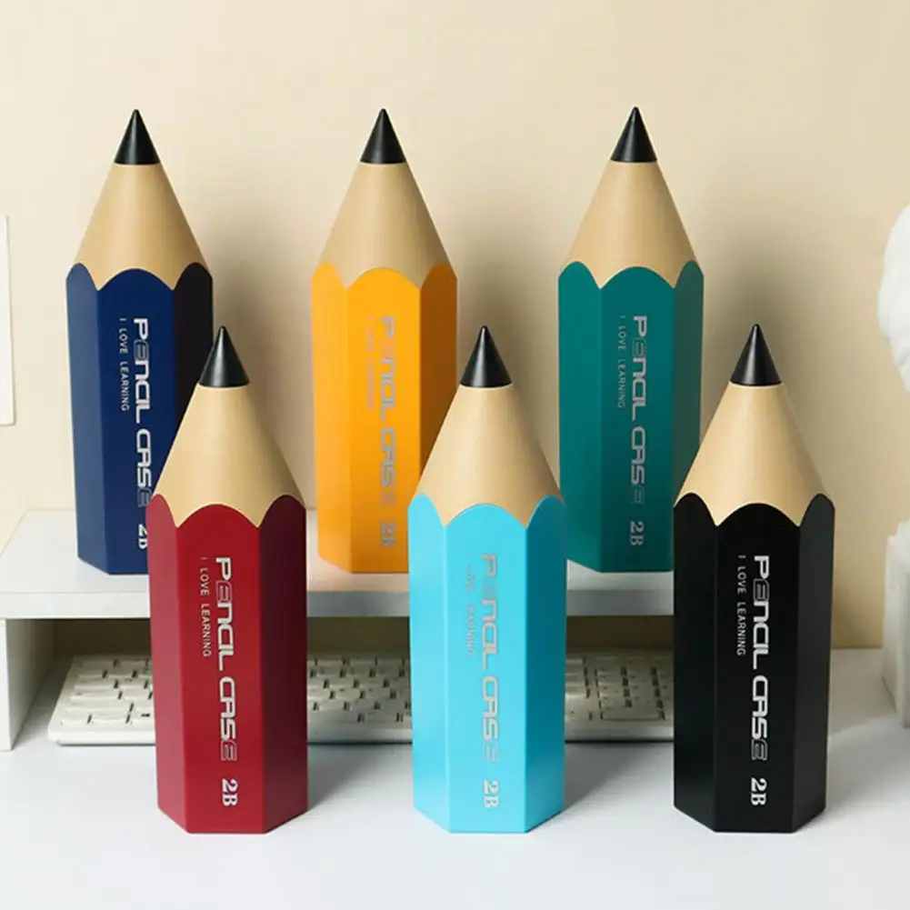 Desktop Pen Holder com Dustproof Lid, Material Escolar Organizador, Forma Lápis Capacidade, Ideal para Estudantes