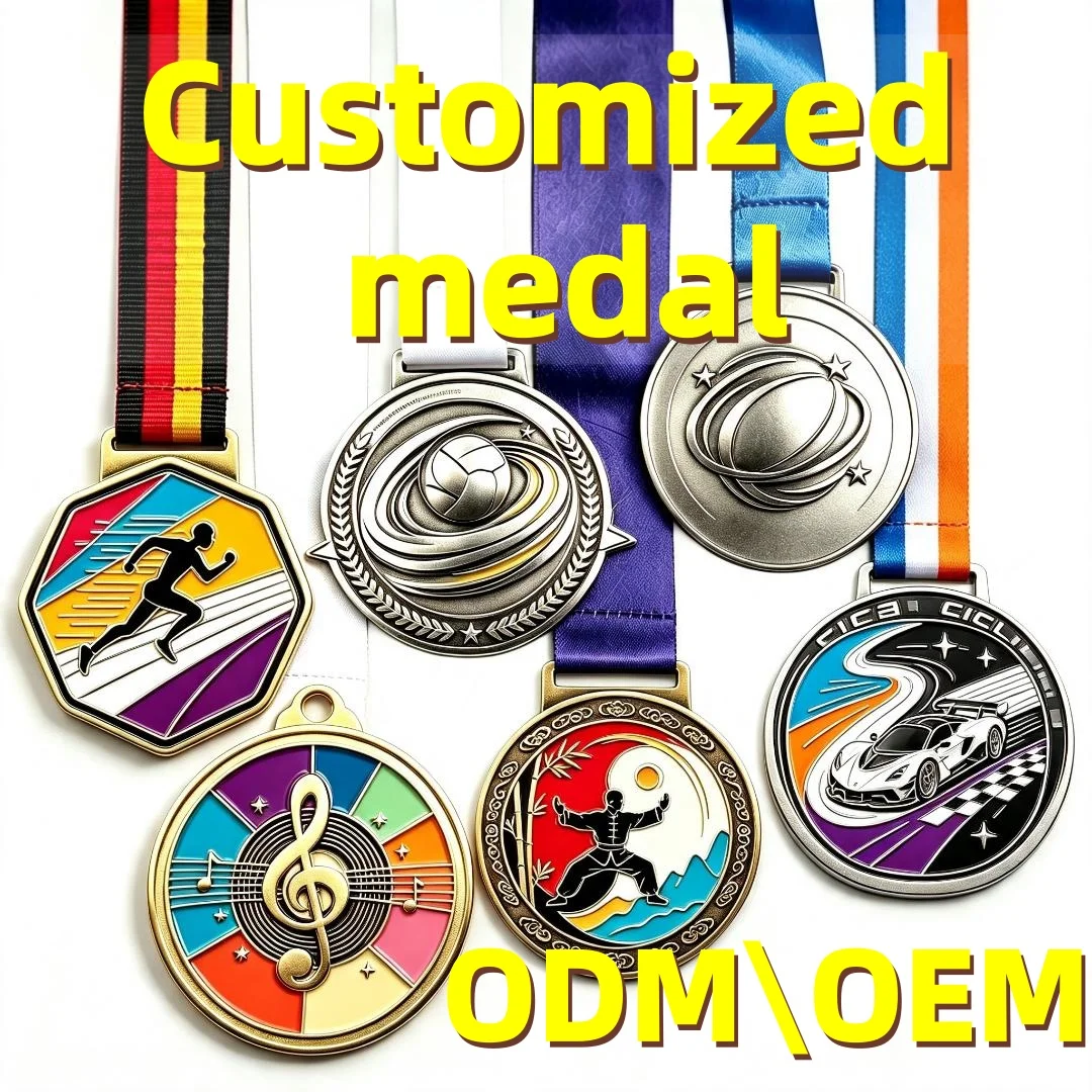 Racing Medals Multifunctional Sports Metal Awards custom medals for awards With Adjustable Satin Ribbon For Various Events
