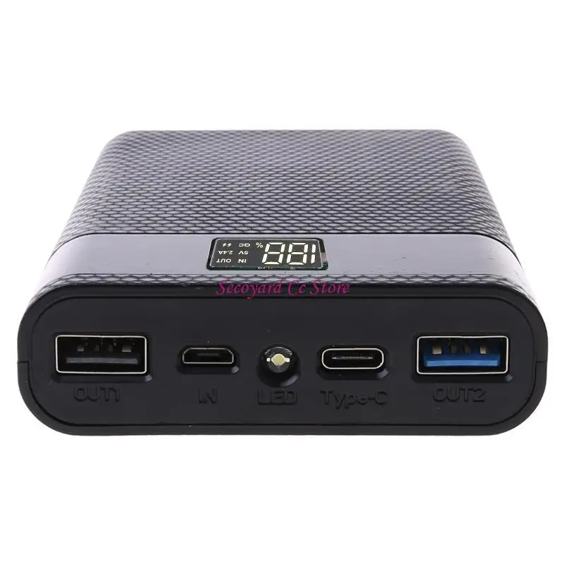 N3UC QC3.0 USB Type-C PD 4x18650 Battery DIY Box for Case Power Adapter Fast Charging 5V 9V 12V Durab view 4
