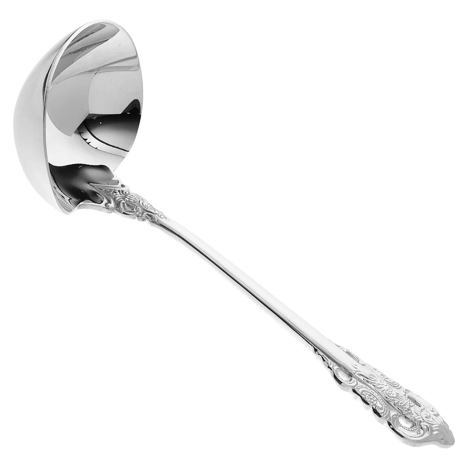 

Large Stainless Steel Soup Ladle Ergonomic Handle Kitchen Serving Spoon for Hot Pot Rice Gravy Multi-Function Cooking