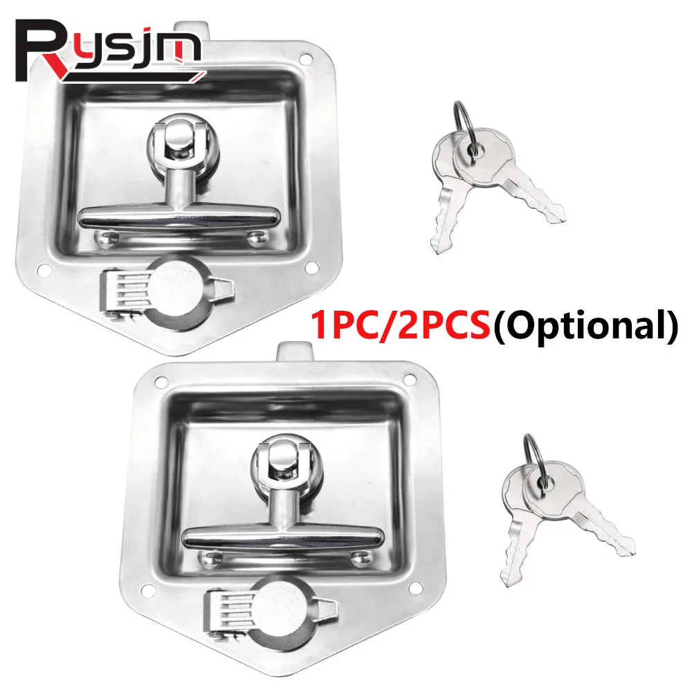 Caravan accessories RV Yacht Door Lock Accessories Stainless Steel Toolbox / T-toolbox Lock Panel Door Locks 2Pcs Set