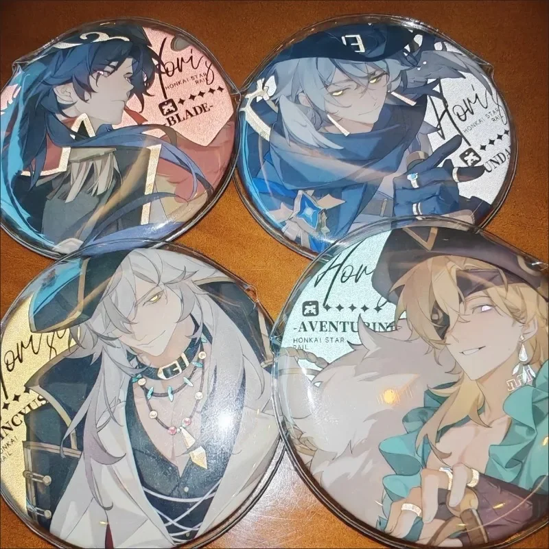 4 قطع لعبة هونكاي: ستار السكك الحديدية Balladeer بليد الأحد كاكافاشا افينتورين جينغ يوان 58 مللي متر شارة عاكسة بروش دبوس #3