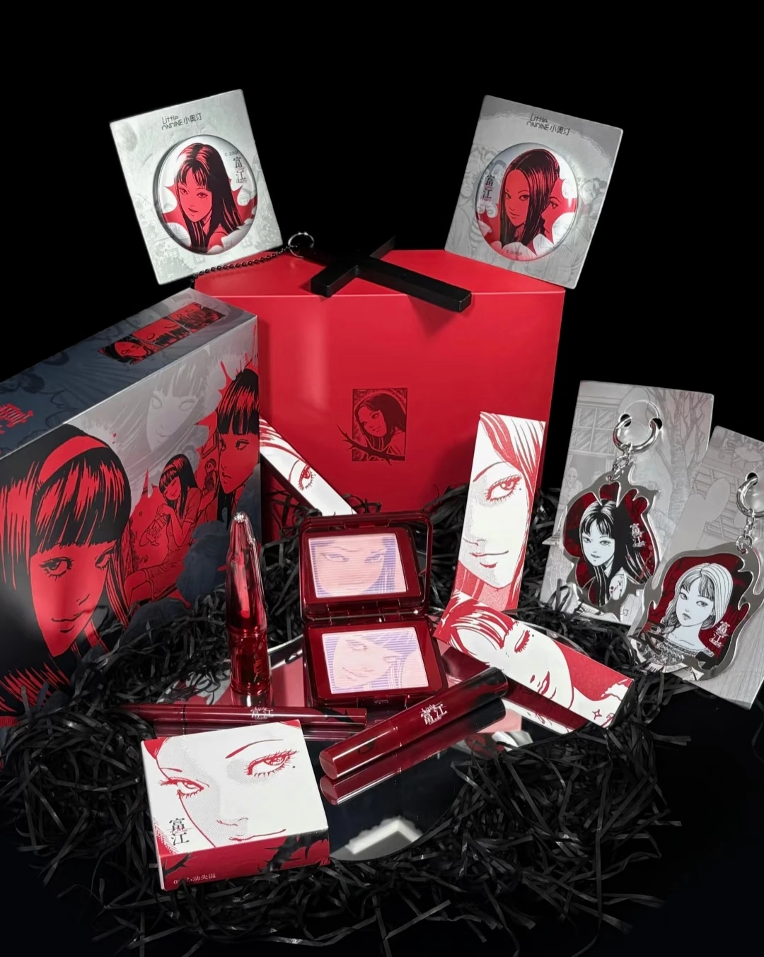 リトル・オンディン・リミテート・ギフトボックス 3Dフローティングシャドウブラッシュパレット リップグレイズ アイライナーペンシル マスカラ メイクアップセット 6個/7個入り