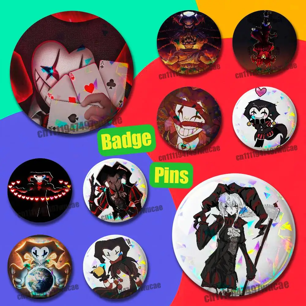 For Clown Pierce C-Clownpierce Badge Cover Custom Pin Insignia Emblem Round 25mm 44mm Laser Film