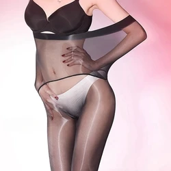 Elegant Fragrance High Waist Seamless Tights 15D Oil Shiny Silky Transparent Pantyhose Women Sexy Ultra Thin Intimate Underwear