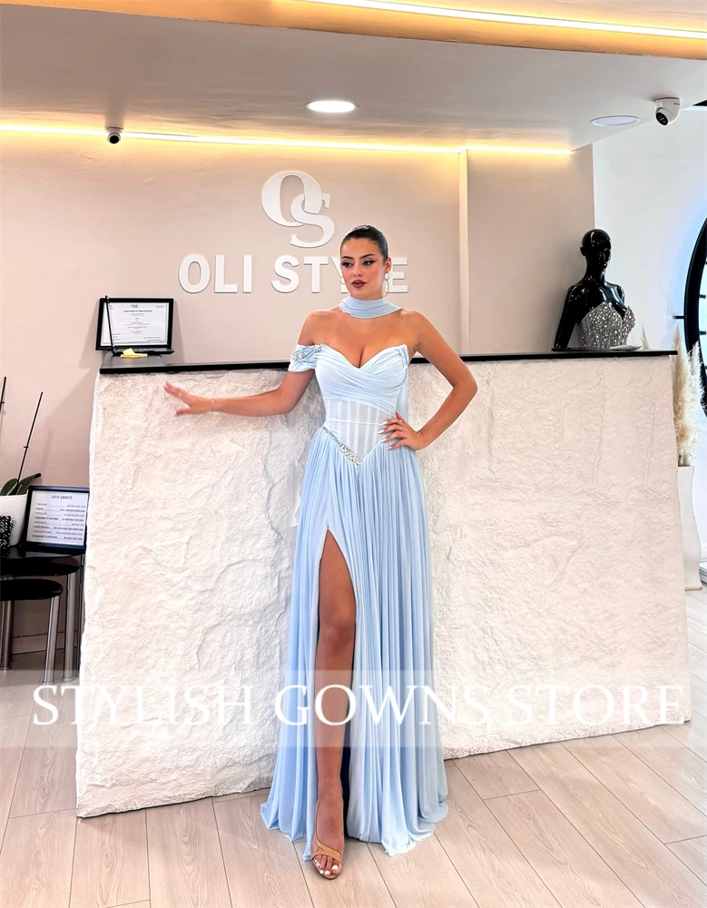 니콜 오프숄더 이브닝 드레스 우아한 파티 드레스 2025 리본 우아한 드레스 럭셔리 맞춤 제작 라인 A 여성용 프롬 드레스