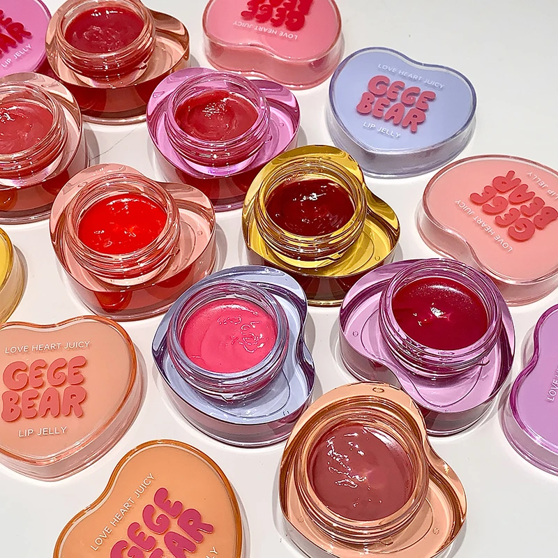 Gege Bear Loveheart Lip Jelly Lip Glaze Moisturizing Jam Lip Gloss Lip Honey Brightening Mirror Non Sticky Lip Glaze