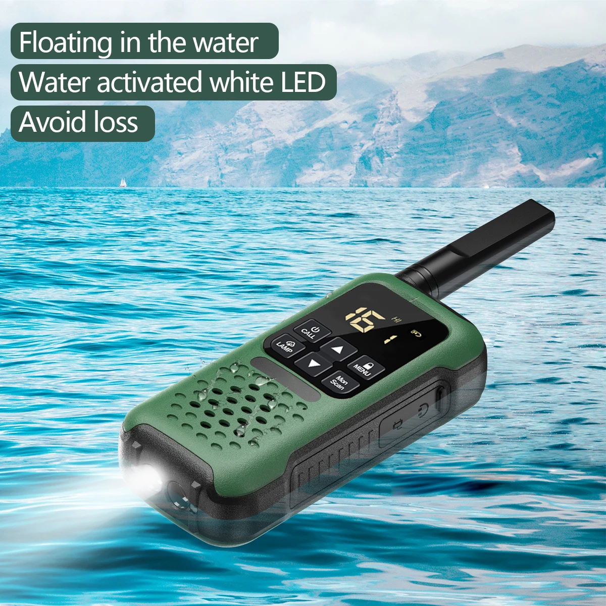 2/4 PCS  AR-9R PMR Walkie Talkie IP67 Waterproof NOAA Long Range Rechargeable Transceiver Ham Two Way Radio for Fishing Kayaking