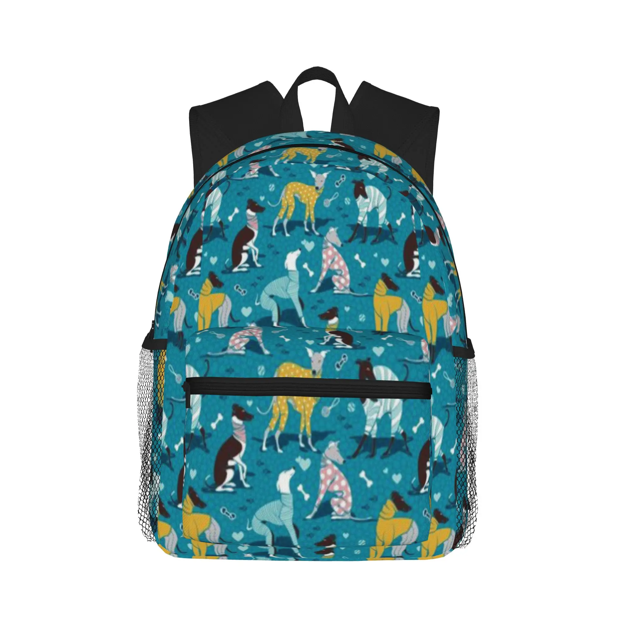 Greyhounds dogwalk    turquoise background  Casual Backpack for Students and Adults Travel backpack