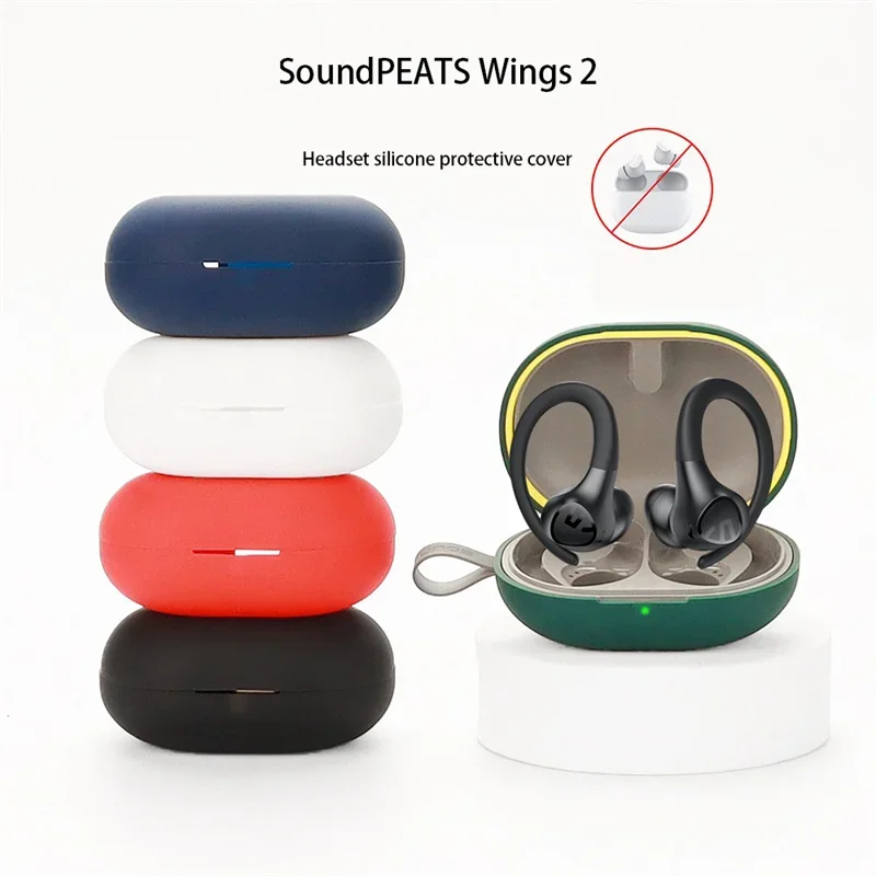 Silicone Earphone Case for SoundPEATS Wings 2 Earbuds Accessories Colorful Washable Charging Box Sleeve for SoundPEATS Wings 2