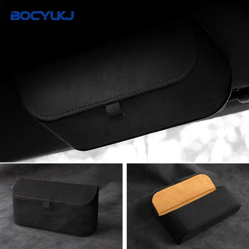 Suede Car Glasses Box Sun Visor Storage Case For Maybach S Class GLS W222 W221 S480 S580 S680 AMG Interior Protector Accessories