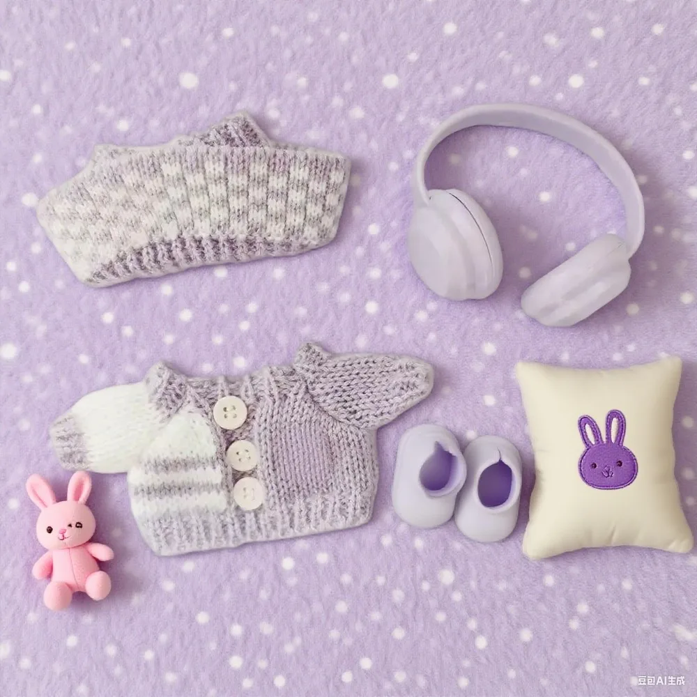 17 سنتيمتر لطيف صغير أفخم دمية الملابس الزي اكسسوارات لكوريا Kpop Exo Labubu المعبود دمى سترة الملابس DIY بها بنفسك الاطفال فتاة هدية