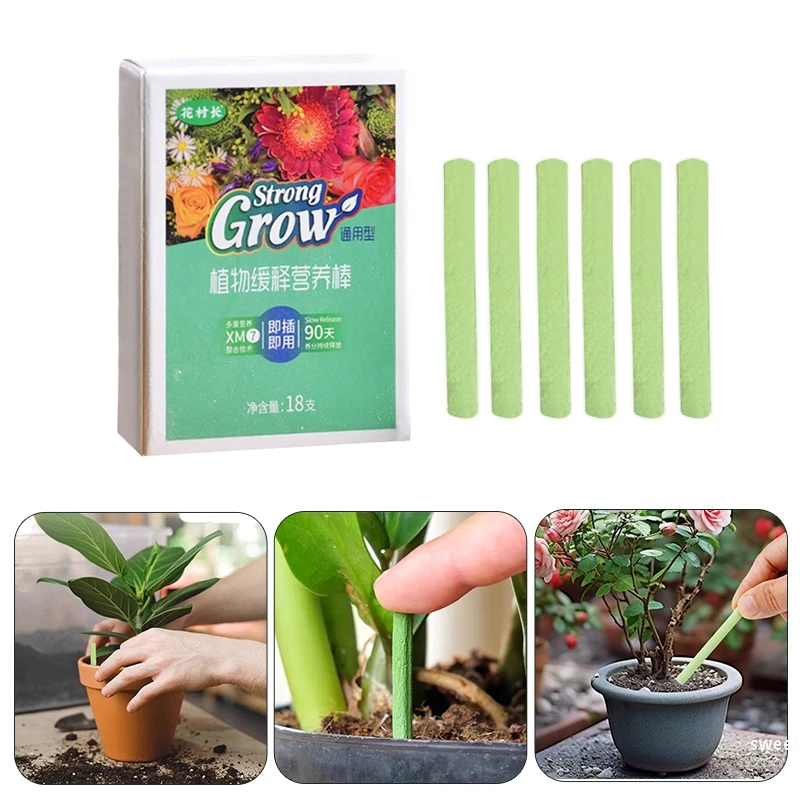 18Pcs/Box Plant Nutrition Bars Nitrogen Phosphorus Potassium Flower Cultivation Plant Vegetable Slow-release Compound Fertilizer