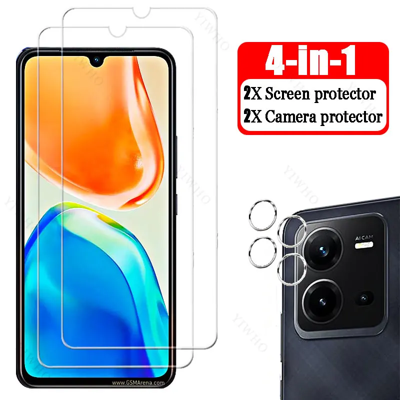 4in1 Protective Tempered Glass for Vivo V25e V2201 Camera Lens Film for ViVov 25 E 25e 6.44