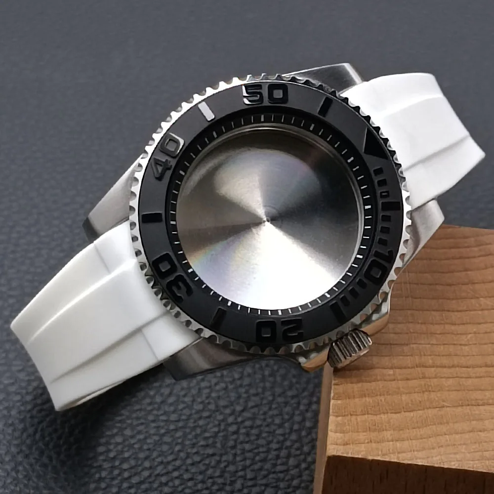 40.5mm silver/black GMT case with badge ring, stainless steel waterproof fitting NH34 N H35 NH36 movement case 20mm strap