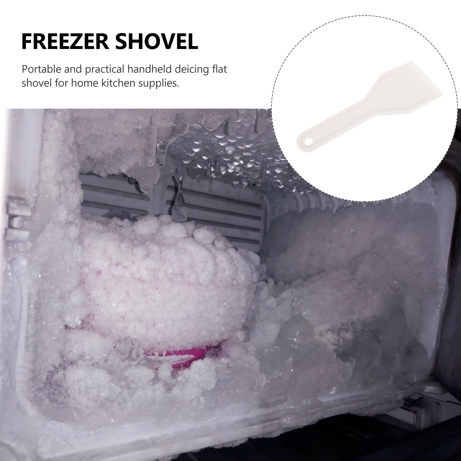 

Plastic Ice Shovel White Handheld Defroster Flat Shovel for Refrigerator Freezer Ice Removal Tool Handheld Defroster