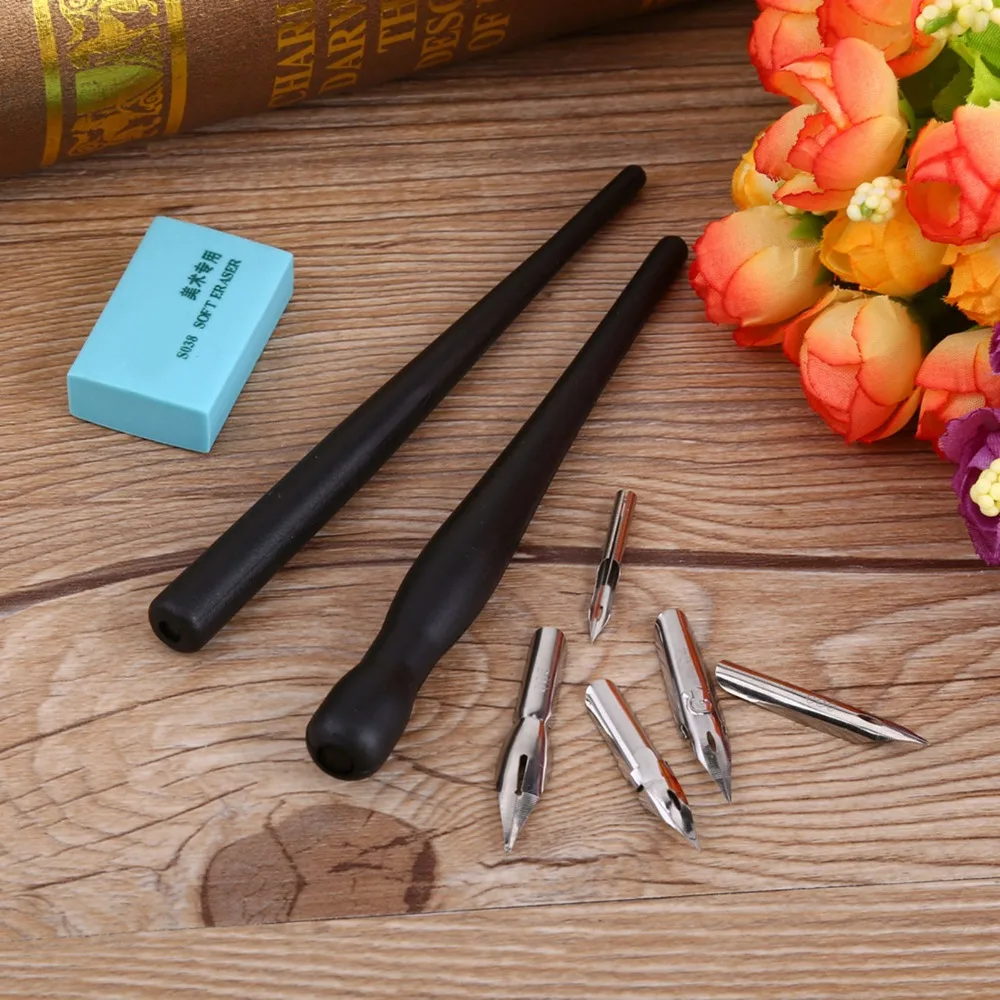 Interchangeable Nibs Manga Drawing Kit Lightweight Multi Nib Design Dip Pen Set Easy Grip Complete Combination