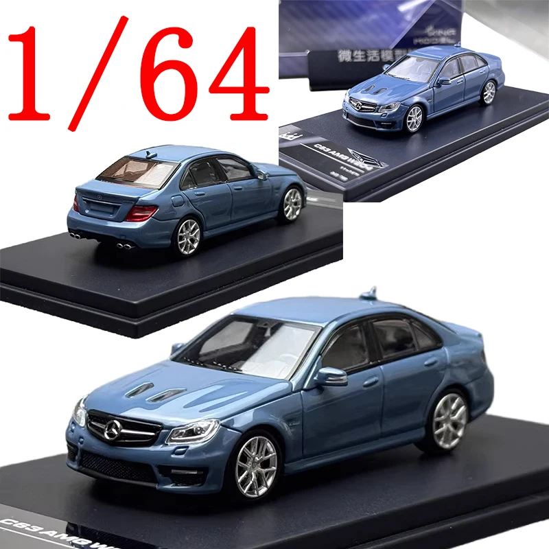 

KING Литой под давлением масштаб 1/64 Benz, модель автомобиля Benz C63 AMG W240, синие игровые транспортные средства, игрушки для мальчиков, подарок, оригинальная коробка, рождественский подарок