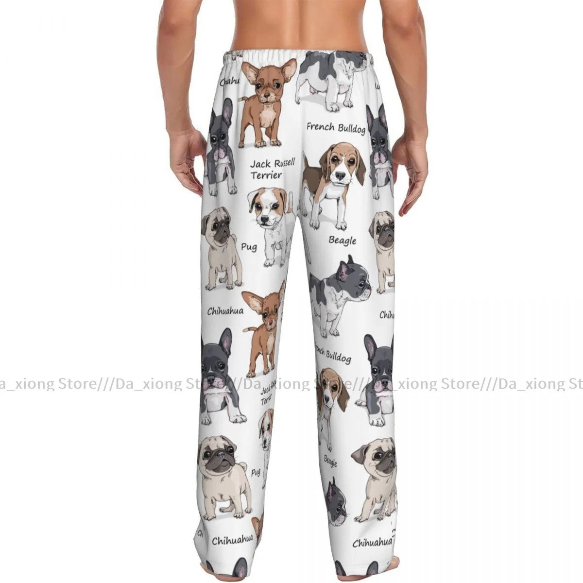 Men\'s Sleepwear Loose Sleep Pants Pajamas Dogs French Bulldog Beagle Jack Russell Terrier Chihuahua Pug Bottoms Casual Homewear