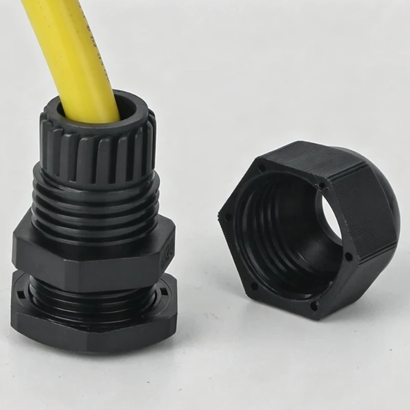 Waterproof Cable Gland 10Pcs NPT 1/4 NPT 1/2 NPT 3/8 American Nylon Cable IP68 Joint Black Flame-retardant 4-25mm Wire Connector