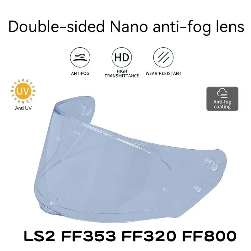 Helmet Visor for LS2 FF353 FF320 FF800 FF397 FF390 Motorcycle Double-sided Nano Anti-fog Lens for Motorbike Accessorie Glasses