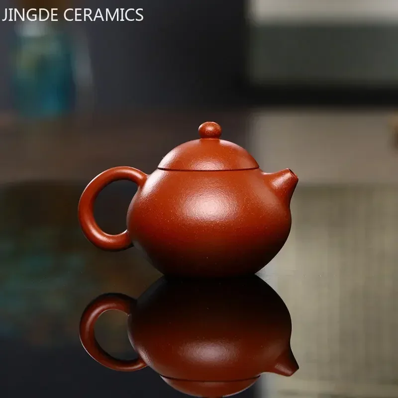 120ml Chinese Yixing Purple Clay Teapots Small Capacity Ball Hole Filter Tea Pot Handmade Beauty Kettle Tea Ceremony Supplies