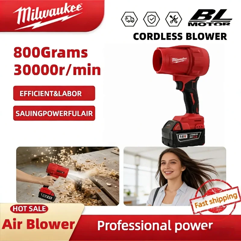 

Milwaukee Electric Turbojet Fan 30000r/min Super Strong Wind Force Car Dust Removal Tool For 18V Battery Cordless Pin Air blower