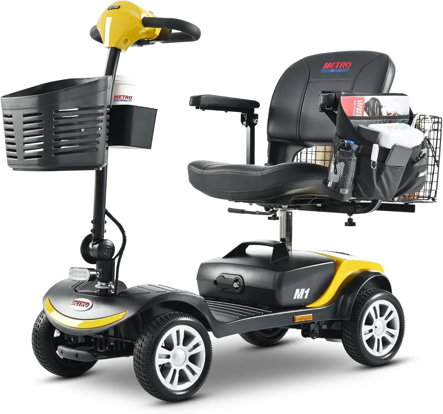 Electric Mobility Scooter 4-Wheel Long Range Power Extended Heavy Duty Adults Elderly Travel Compact.include Basket & Charger.