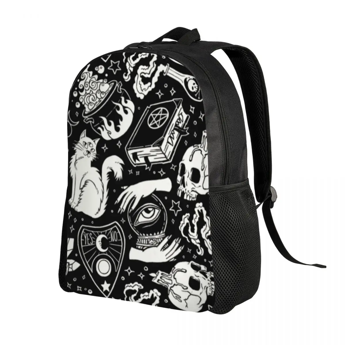 

Witchy Pattern Laptop Backpack Basic Bookbag for School College Student Witch Occult Supernatural Witchy Vibes Pagan Crystal Bag