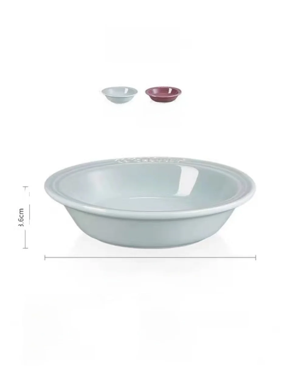 

Прохладный цвет LE CREUSET Шкаф Sle Маленькая шляпа 6-дюймовая пластина для закусок Погружная пластина высотой 5 см 35 см Глазурь вниз Цветная пластина Cerc