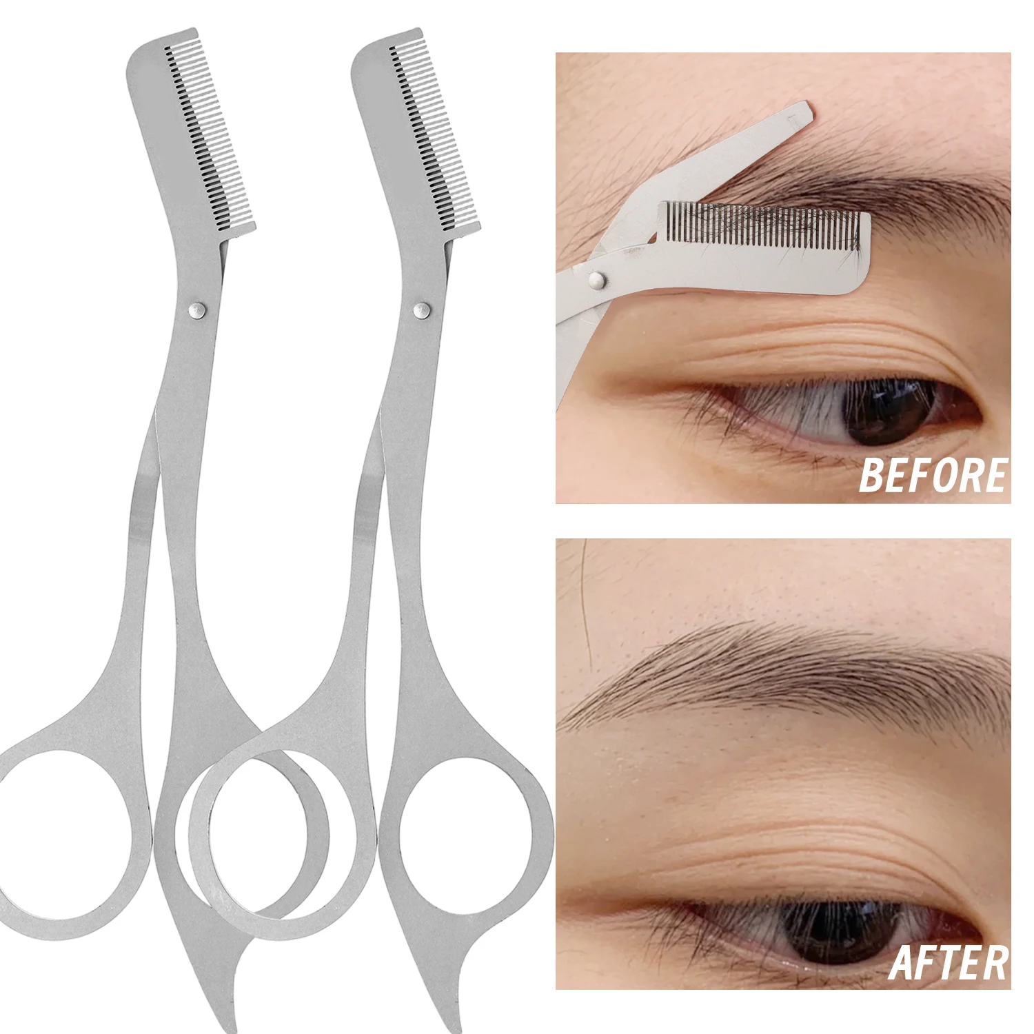 1/3 stücke Edelstahl Augenbraue Trimmen Schere mit Kämme Schönheit Schere Make-Up Zubehör Haar Entfernung Pflege Werkzeuge