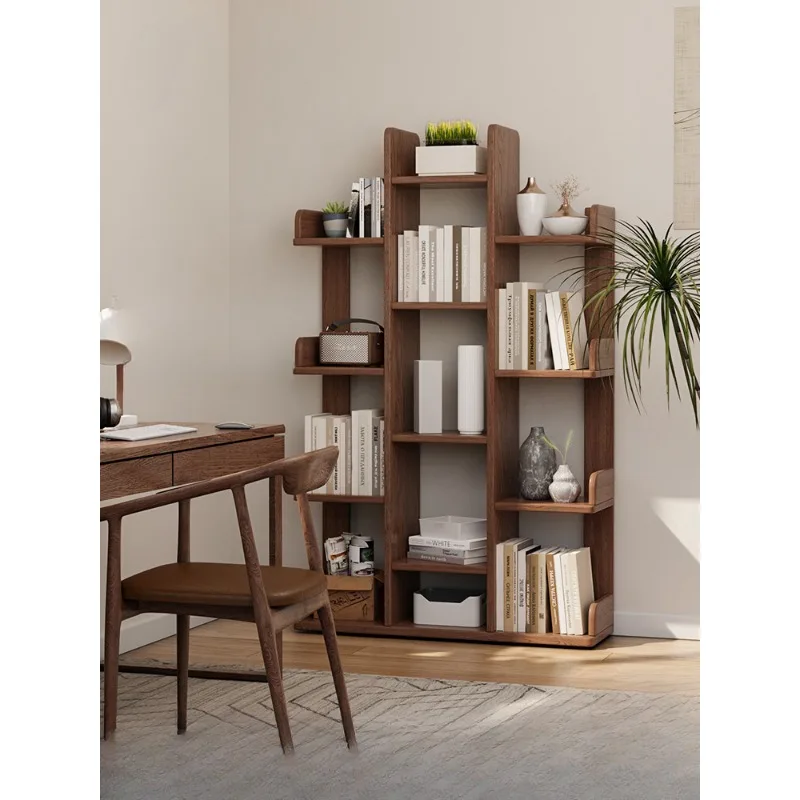 

Solid wood tree-shaped bookshelf Floor shelf Household simple bookcase against the wall Living room Children's creative book