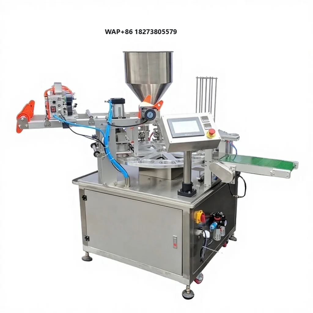 Automatic Pneumatic High Productivity Paper Bubble Tea Boba Cup Filling Heat Sealing Machine for Beverage