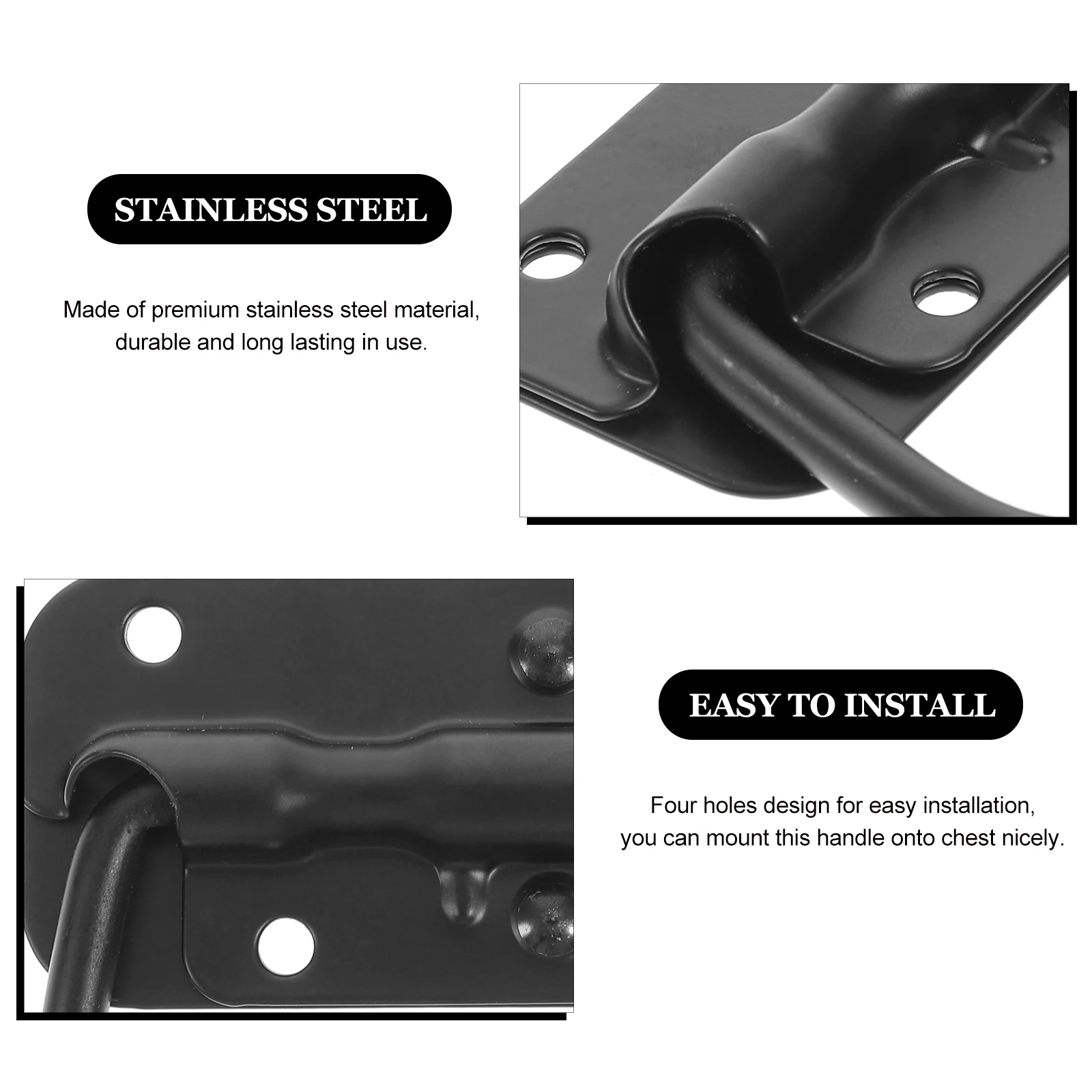 

4pcs Spring Loaded Surface Mount Handle Stainless Handle For Chest Crate Storage Box Boat Cabinet Flush Lift Ring