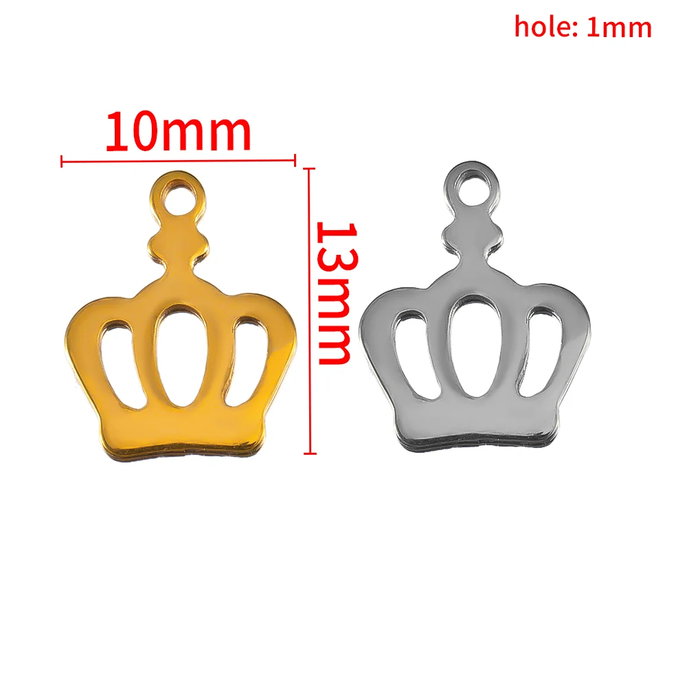 20pcs Stainless Steel Crown Star Moon Necklace Pendant DIY Bracelet Necklace Earrings Jewelry Making Accessories image 6