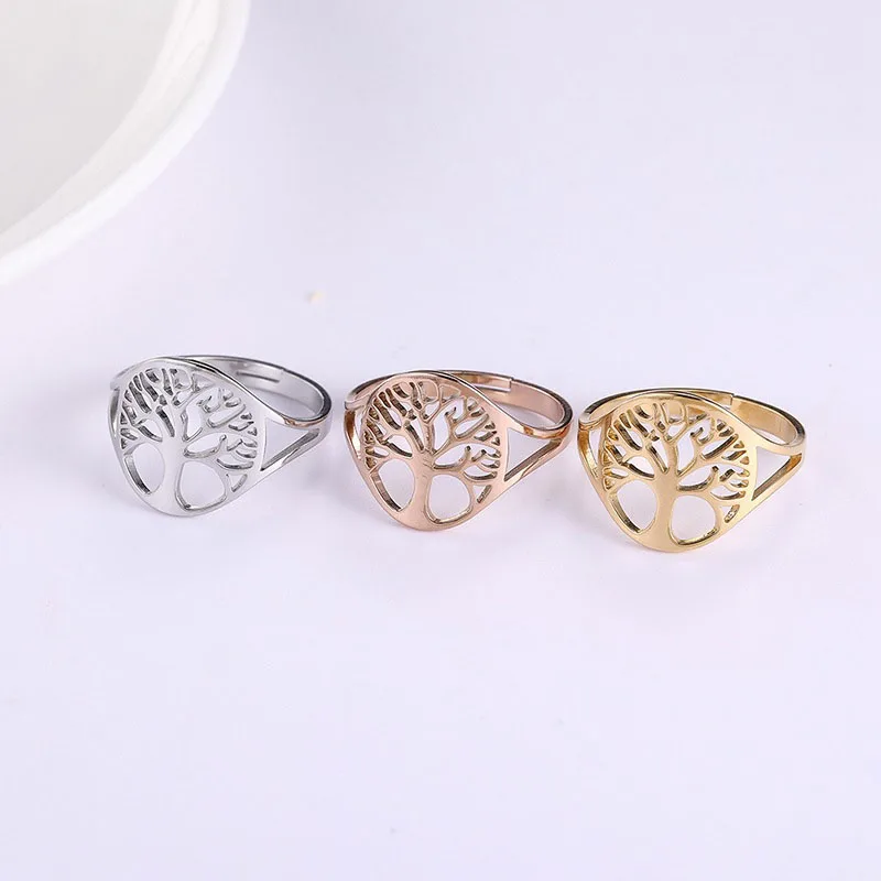 RetroGem Tree of Life Rings Stainless Steel Viking Amulet Silver Color Couple Ring for Women 2023 Vintage Jewelry Wedding Gifts