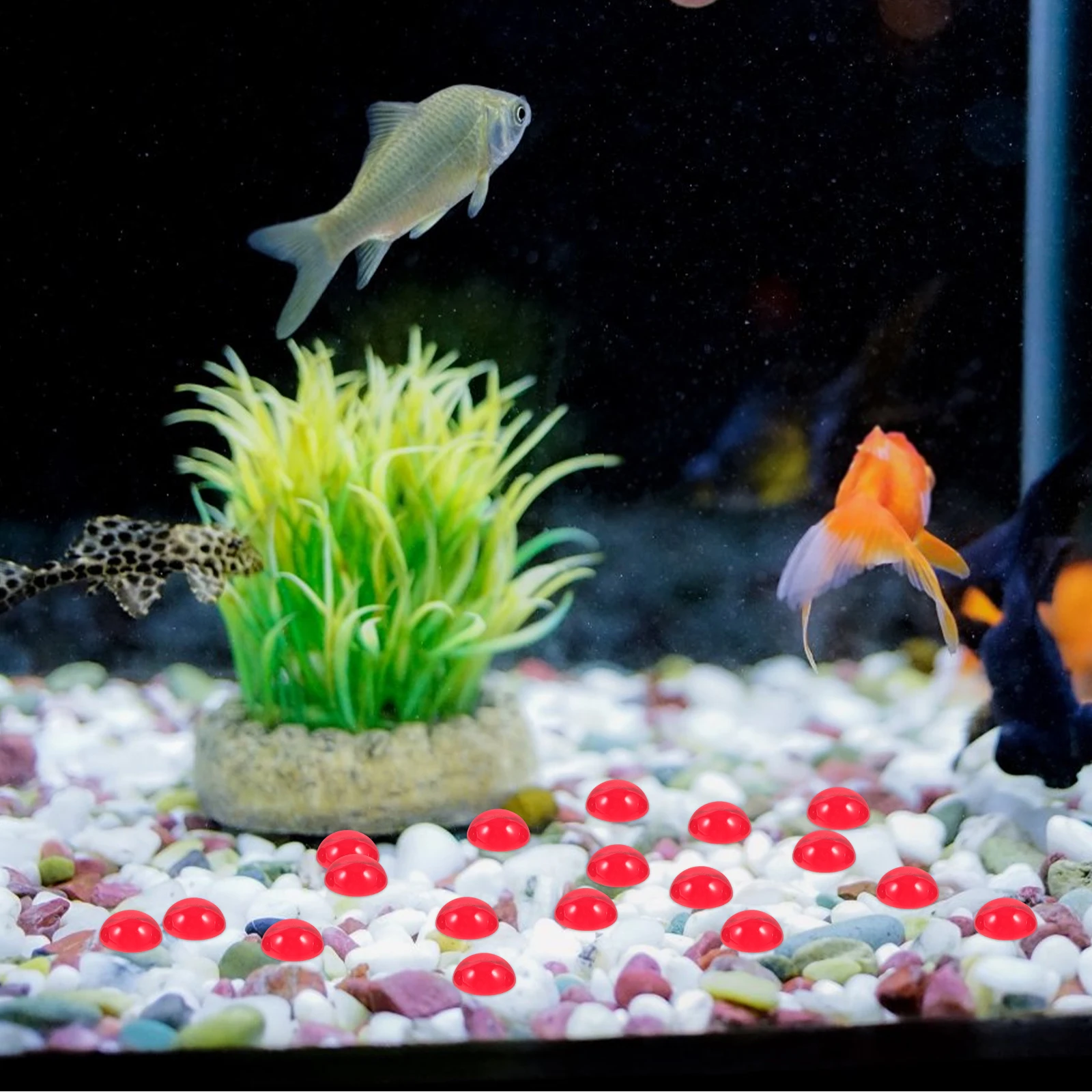 

50Pcs Red Glass Pebbles Vase Filler Stone for Flower Arrangements Fish Tank Decor Table Scatter Landscape Ornament