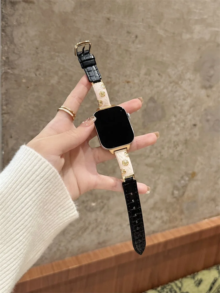 

22mm/20mm/18mm Flash Diamond Leather Crocodile Pattern Fashion Strap Suitable for Huawei GT5/GT5 Pro/GT4/GT2/GT2/3/4