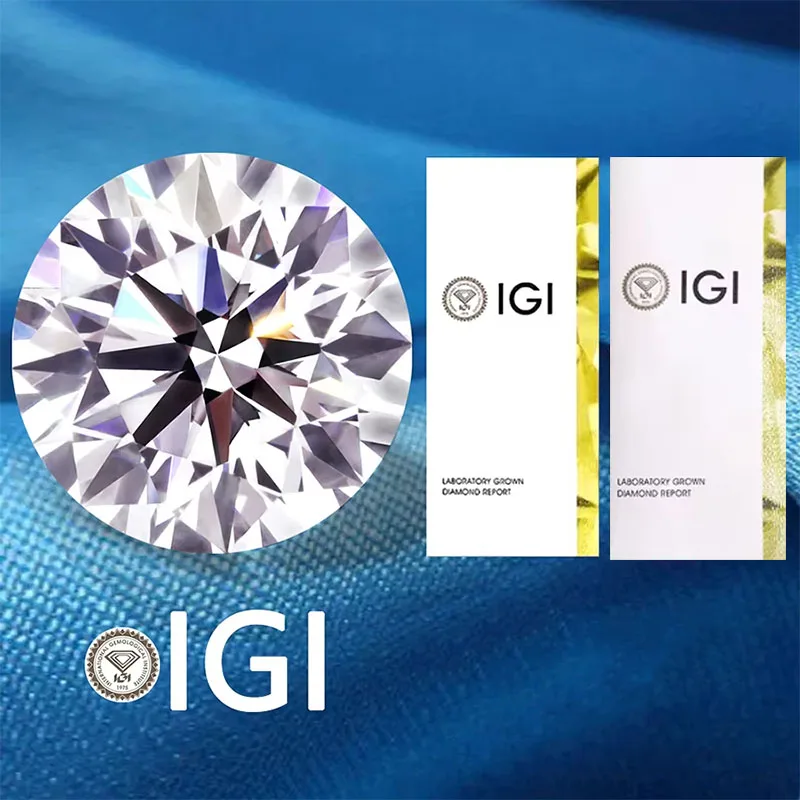 Diamenty laboratoryjne AEAW 0.5ct 1ct 2ct, kolor DEF, czystość VS-VVS, szlif okrągły, CVD HPHT, diamenty luzem, certyfikat IGI