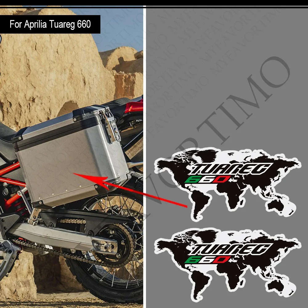 Motorcycle For Aprilia Tuareg 660 RALLY Adventure Trunk Luggage Cases Panniers Aluminium Top Box Stickers Decals 2022 - 2026
