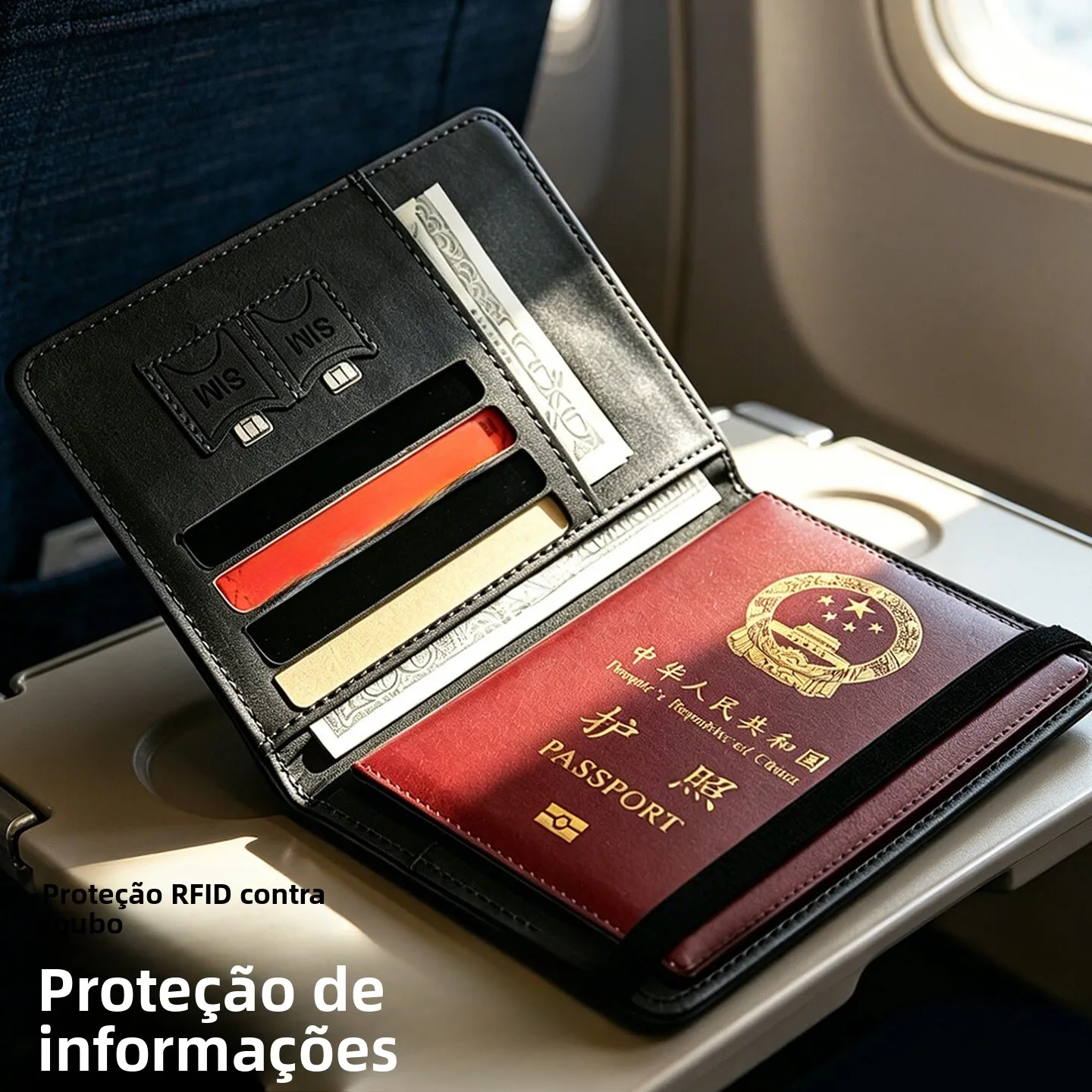 盗難防止トラベルドキュメントホルダー-パスポートオーガナイザー-多機能ポータブル国際収納-耐磁性rfidウォレット