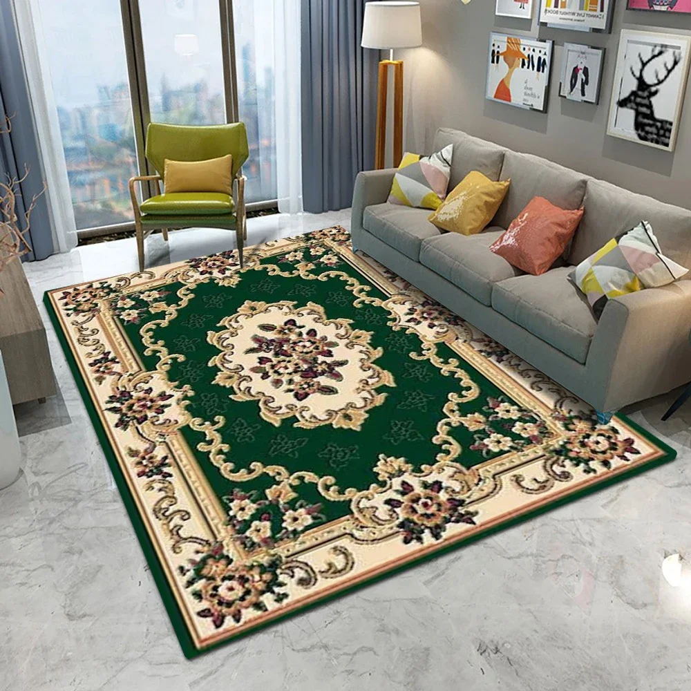 

Vintage Rustic Carpet Shabby Rose Rugs Luxury Soft Elegant Traditional Rugs Floral Floor Carpet Home Living Room Bedroom Mats