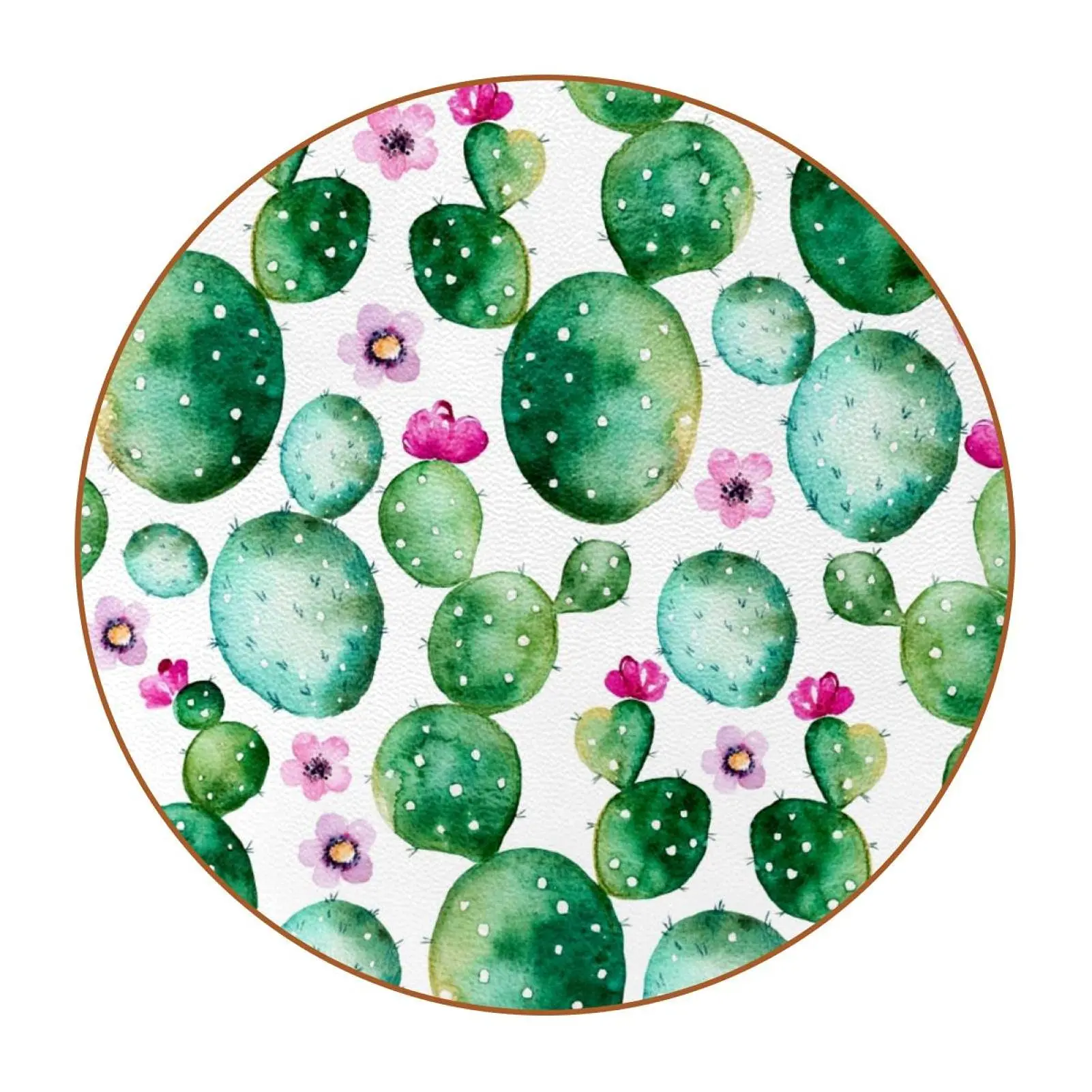 Cactus Ceramic Round Coaster,Female/Male Drink Coaster,Non-Slip Heat Resistant Decorative Coffee Cup Drink,Bar Coaster 1 Piece