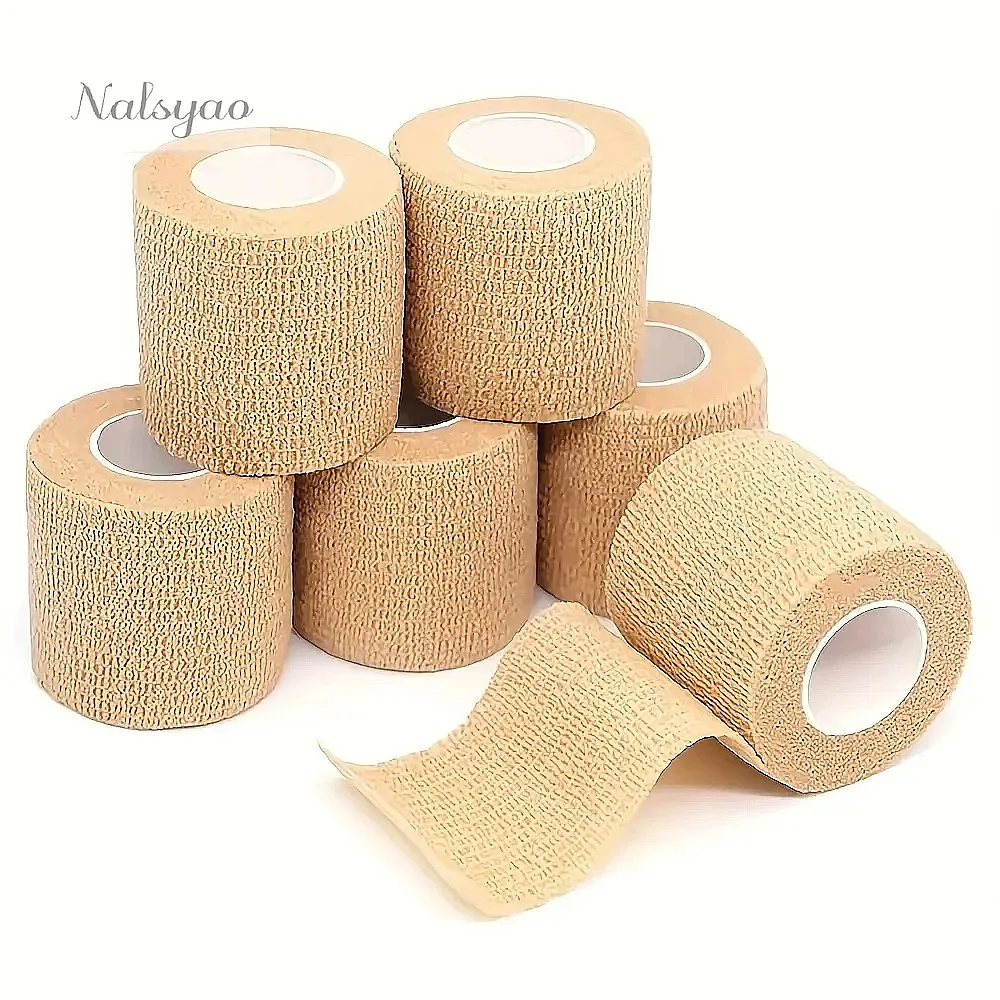 3pcs Self Adhesive Elastic Bandage 5cm x 4.5m Disposable First Aid Wrap for Tattoo Care Ankle Wrist Support Gauze Tape