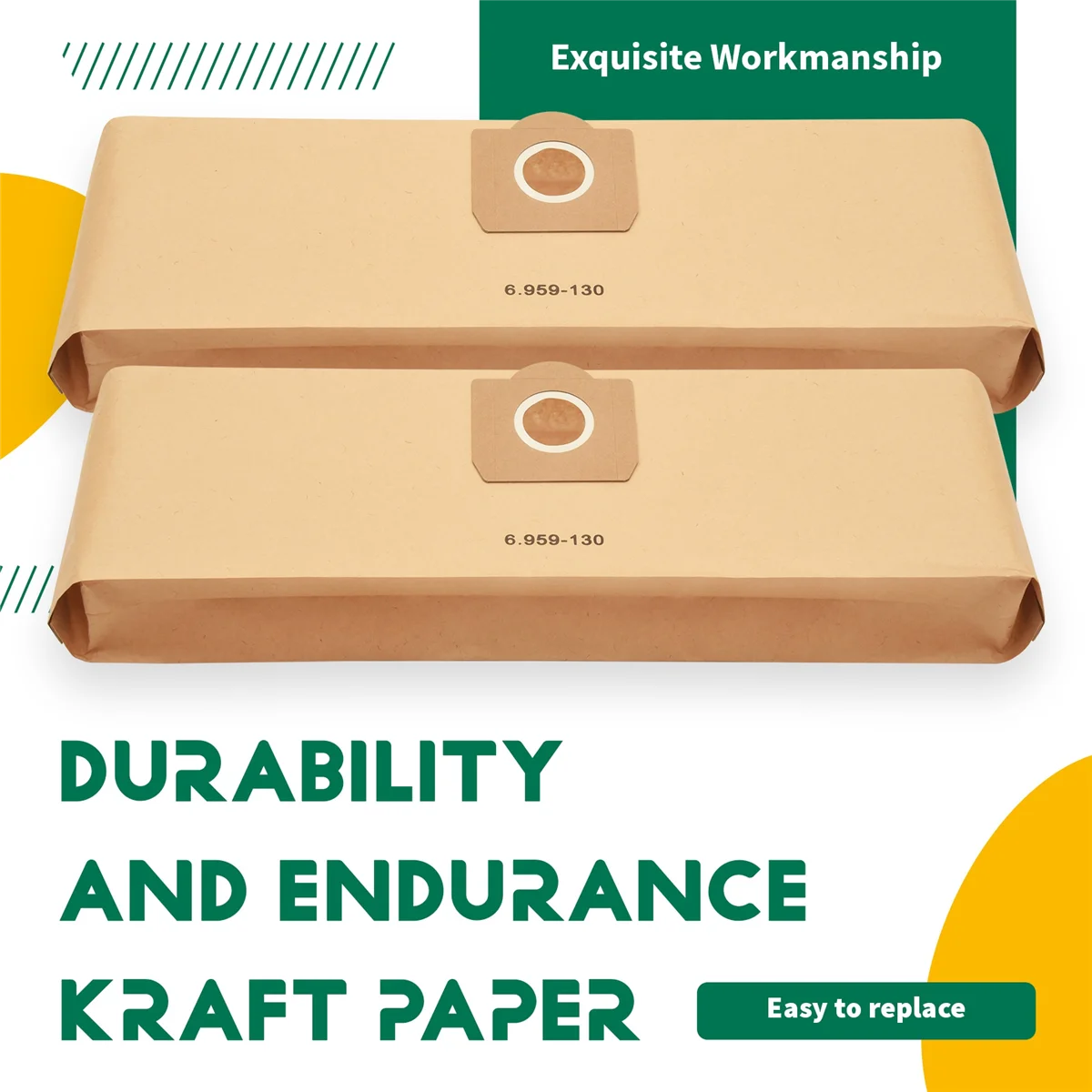 popular 15 Pcs Vacuum Cleaner Bag for Karcher 6.959-130.0 Filter Bags for A2201 WD3 Paper Bag Wet & Dry Vacuum Cleaner Parts