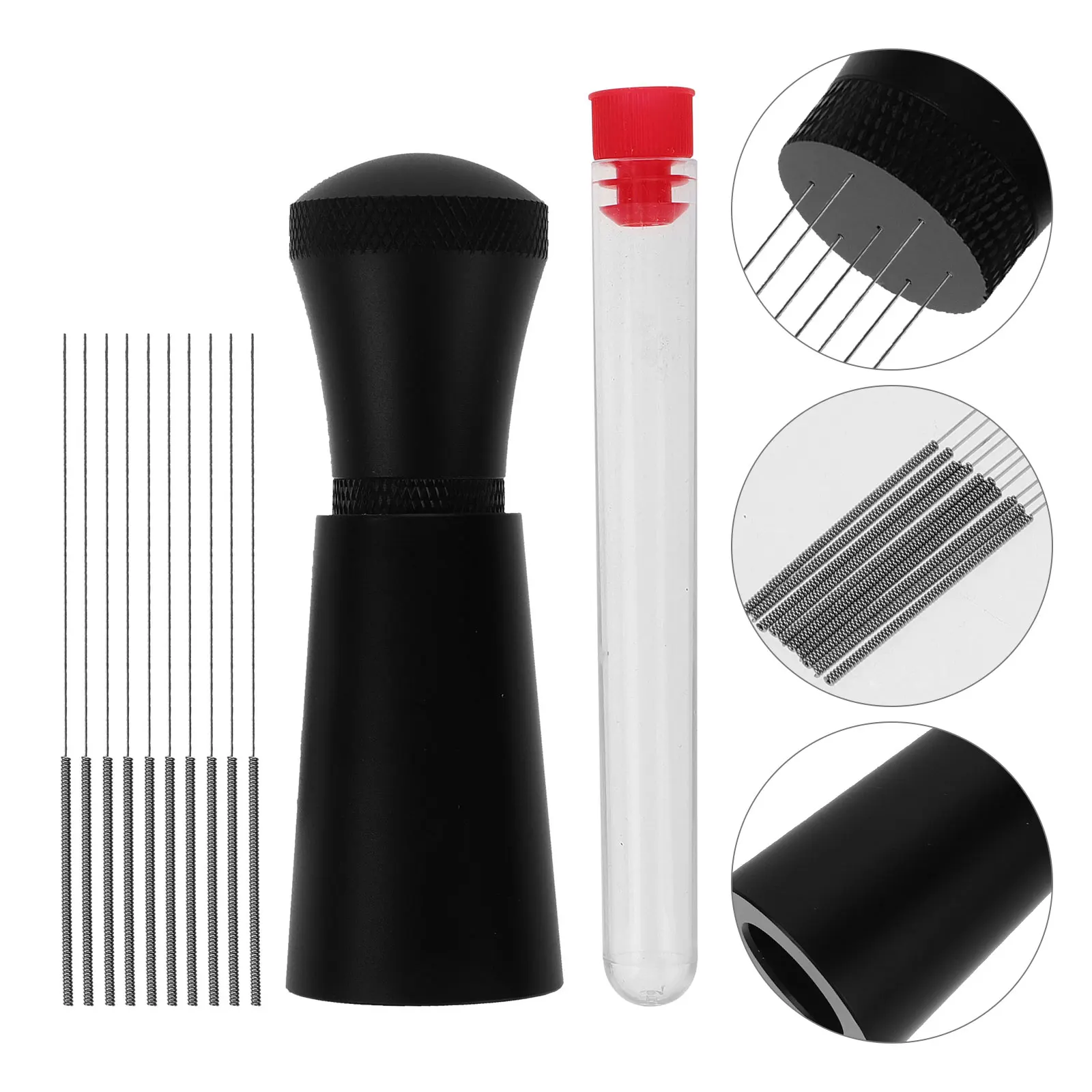 

1 set Coffee Needle Espresso Stirrer with Base Stainless Steel Coffee Powder Distribution Tool for Professional Home Cafe Use